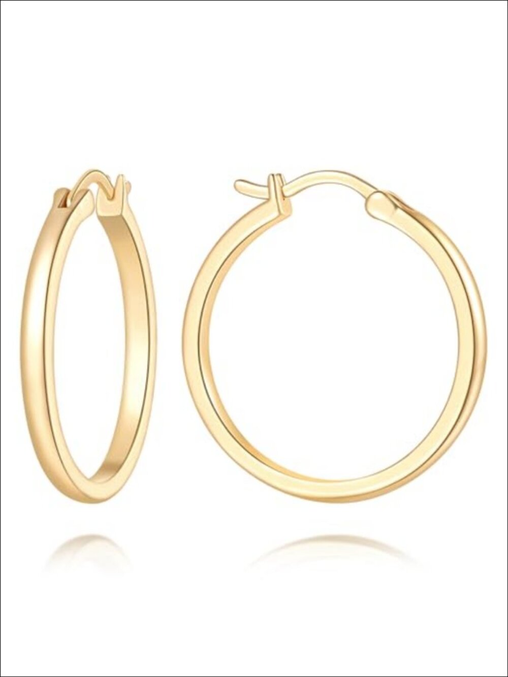 14K Gold Plated Hoop Earrings for Women Minimalist